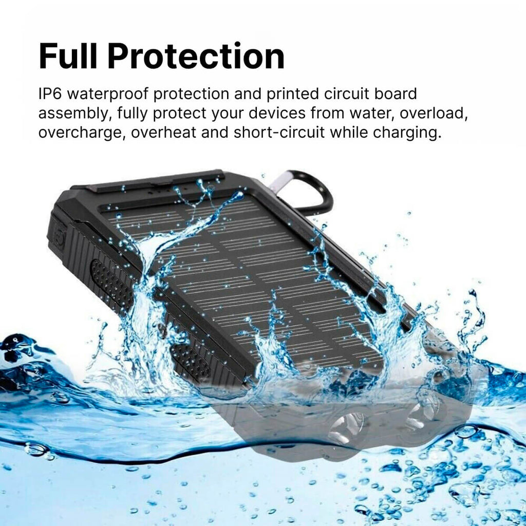 500000 MAH Waterproof Solar Charger Power Bank — Dual USB