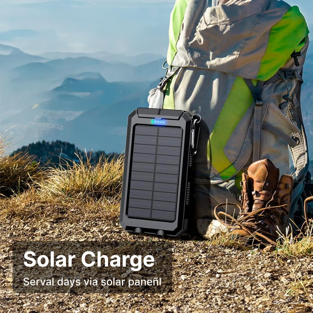 500000 MAH Waterproof Solar Charger Power Bank — Dual USB
