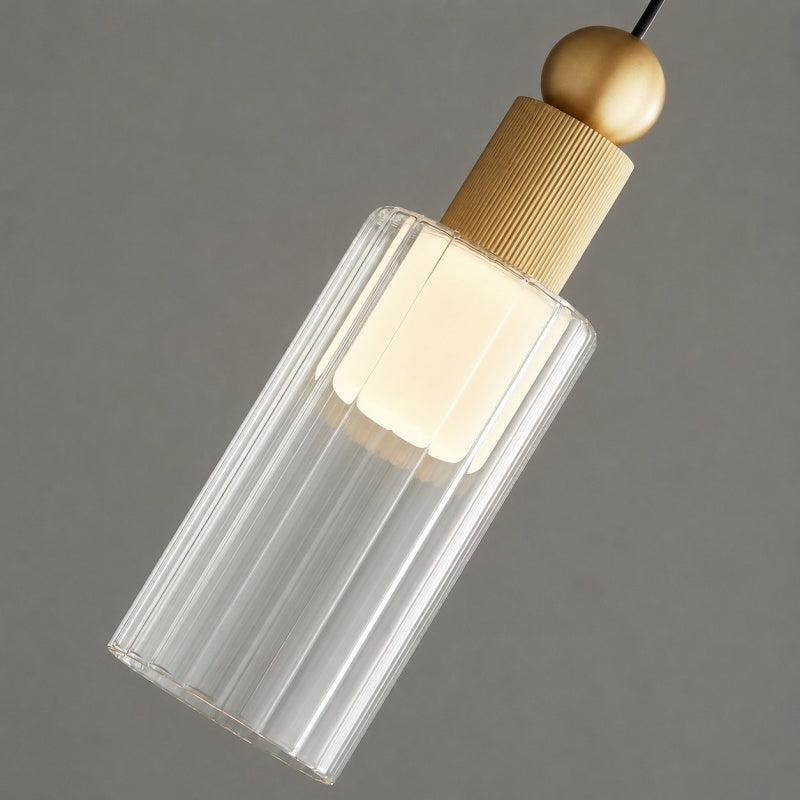 Ribbed Glass Mini LED Pendant Light | Souliia