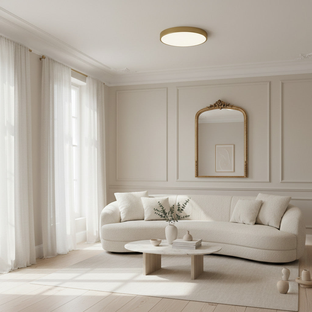 Rondi Minimalist Round LED Ceiling Light - Circular Iron Design for Living Room and Bedroom | Souliia