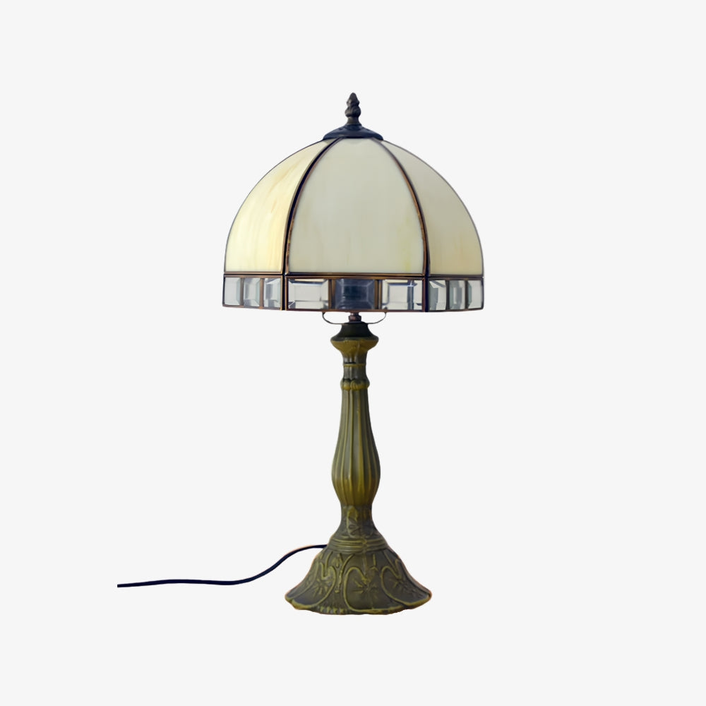 TF Tivanny Art Deco Stained Glass Table Lamp - Vintage Style for Bedroom or Living Room | Souliia