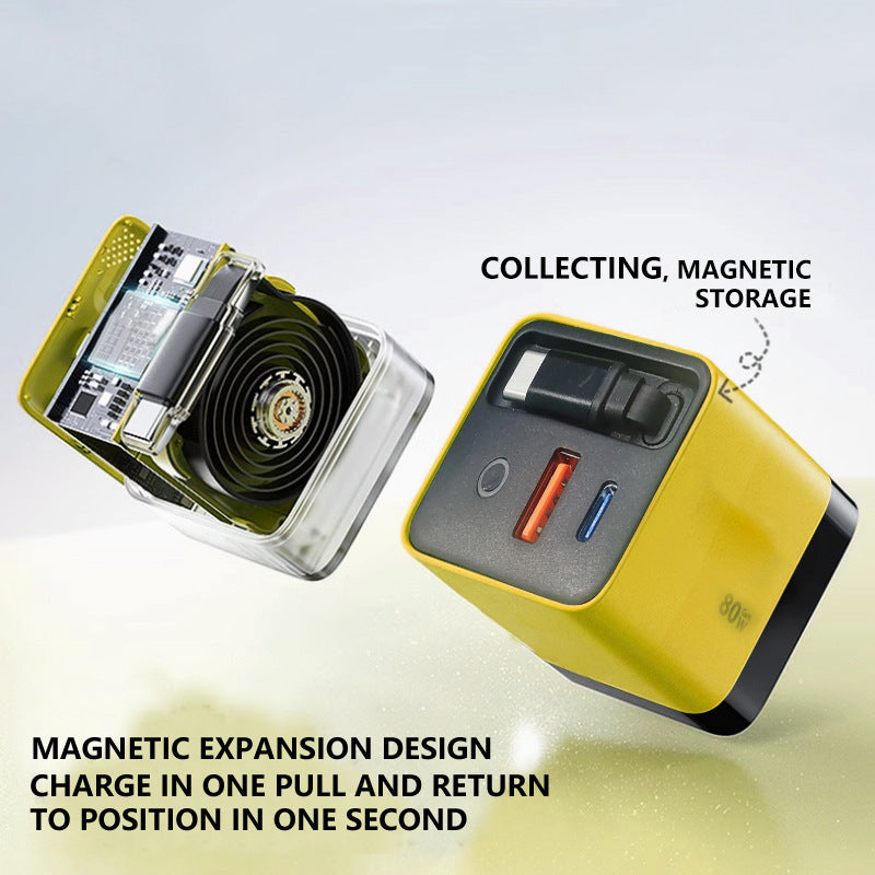 VoltPulse 80W Retractable Charger — Unleash Turbo Speed and Tangle-Free Power Wherever You Go - Souliia
