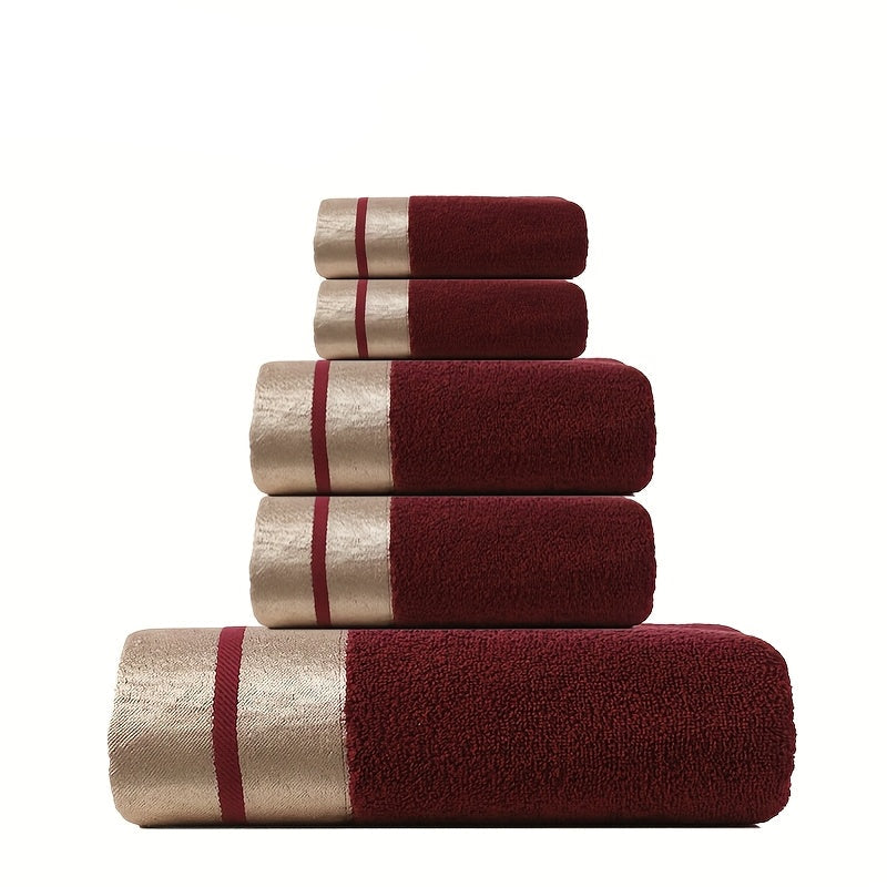 Goldenweave 5-Piece Plush 100% Cotton Towel Set
