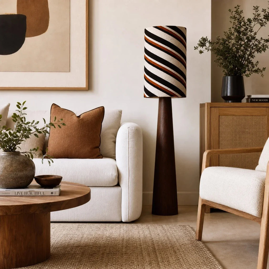 Striped Fabric Floor Lamp | Souliia