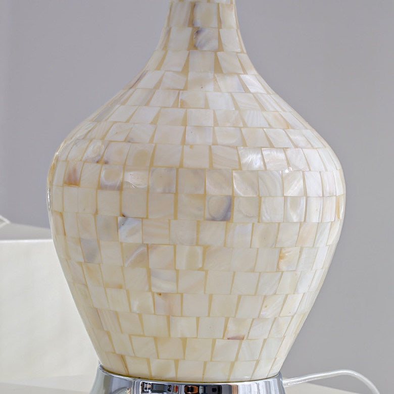 Soft Shade Crafted Table Lamp with Coastal Farmhouse Style for Living Room Decor | Souliia