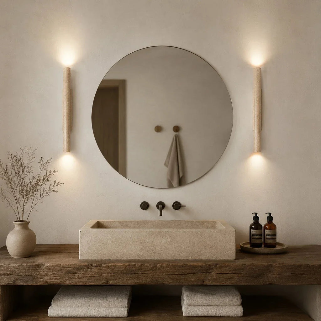 Stone Linear Wall Sconce, Up Down Wall Light for Hallway, Vanity, Bedroom and Stairway | Souliia