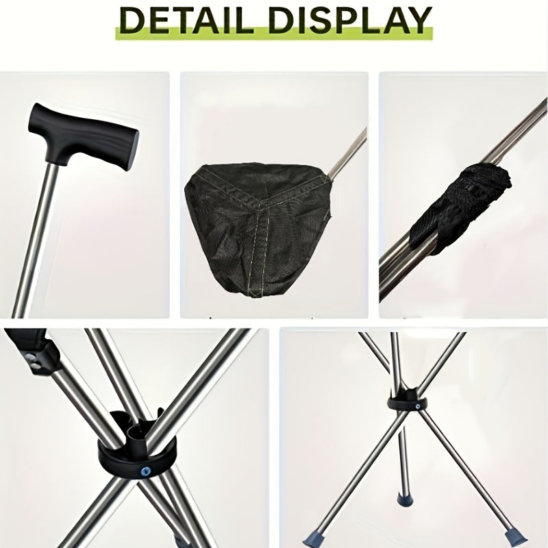 Walking Cane with Seat - 2-in-1 Design - Souliia