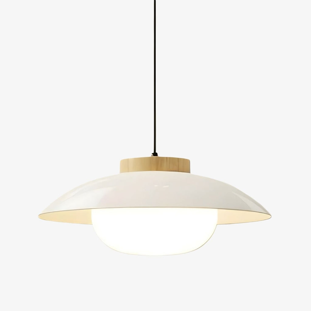 Elegancka lampa wisząca Oribela w kształcie spodka o smukłym profilu – nowoczesna minimalistyczna lampa do jadalni i nad wyspę kuchenną | Souliia