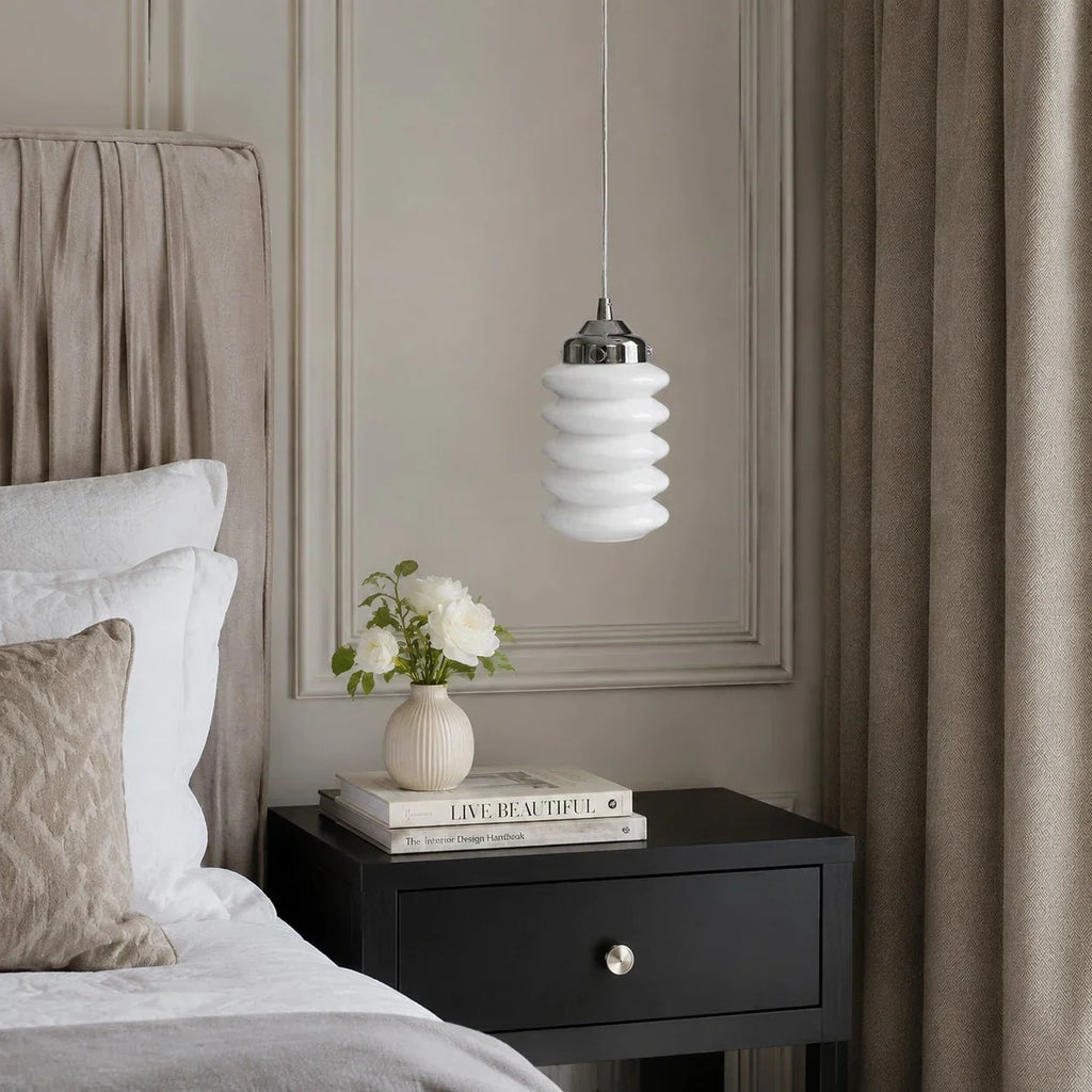 Ribbed Glass Pendant Light | Souliia