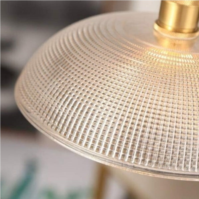 Solrib Gerippte Schalen-Pendelleuchte - Vintage-Glasleuchte für Esszimmer | Souliia