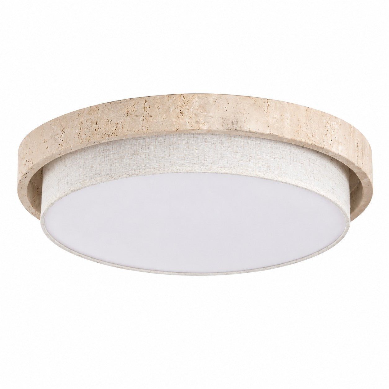 Travertine Fabric Flush Mount Ceiling Light | Souliia