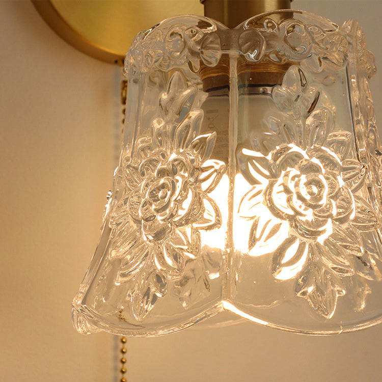 Traditionelle japanische Messing Walnuss Glas Keramik Zylinder Konische Blumen-Schale 1-Flammige Pendelleuchte für Esszimmer | Souliia