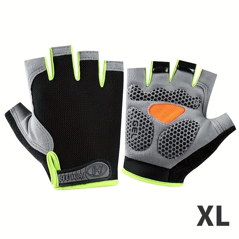 AthletiQ Half-Finger Outdoor Gloves, Universally Sized for Men & Women