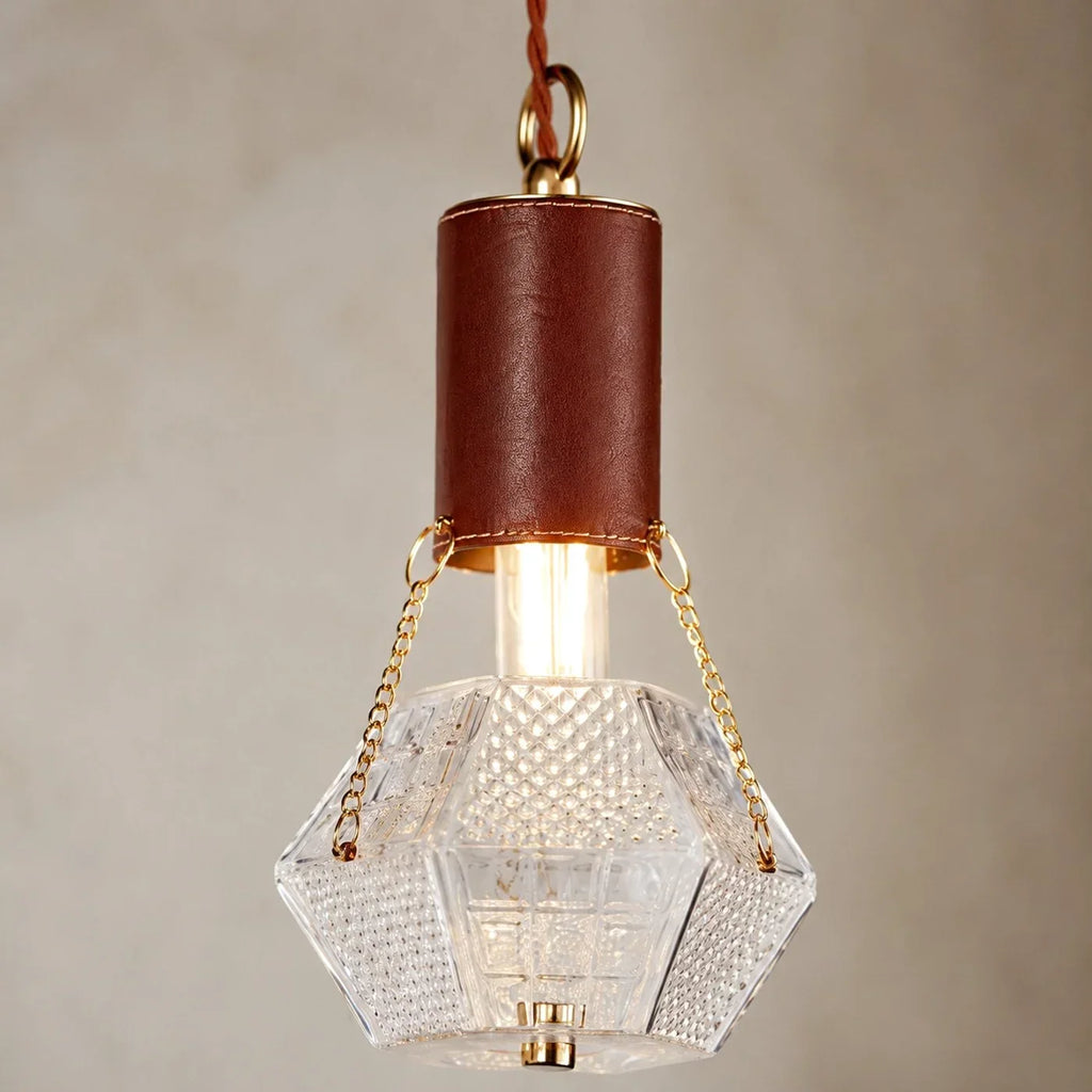 Prismatic French Leather Pendant Light | Souliia