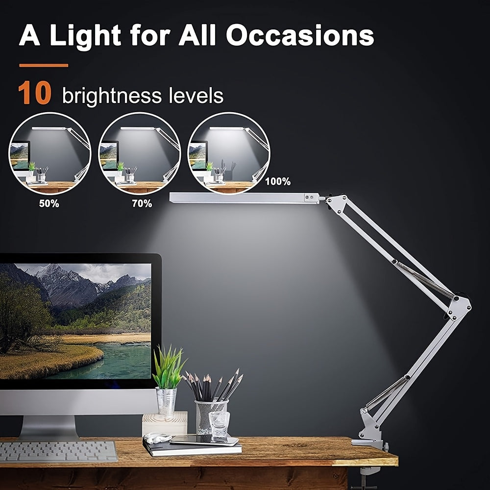 Flexiglow Clip-On LED Lamp — 10 Brightness Levels, 3 Color Temperatures