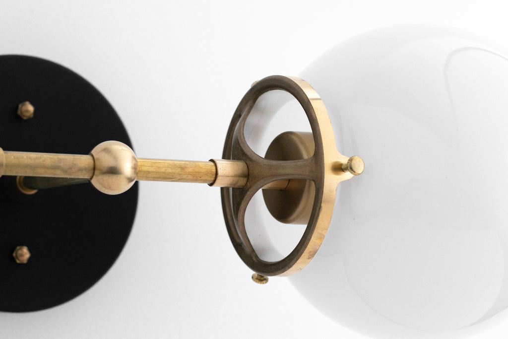 Lumio Globe Opal Glass – Mid-Century Modern Bathroom Wall Sconce | Souliia
