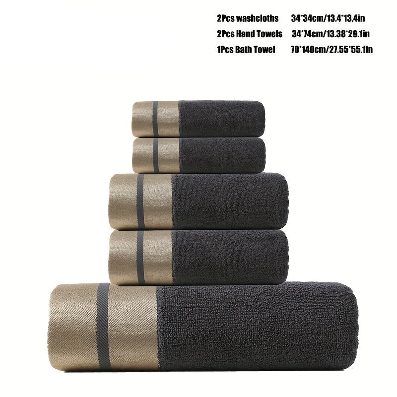 Goldenweave 5-Piece Plush 100% Cotton Towel Set