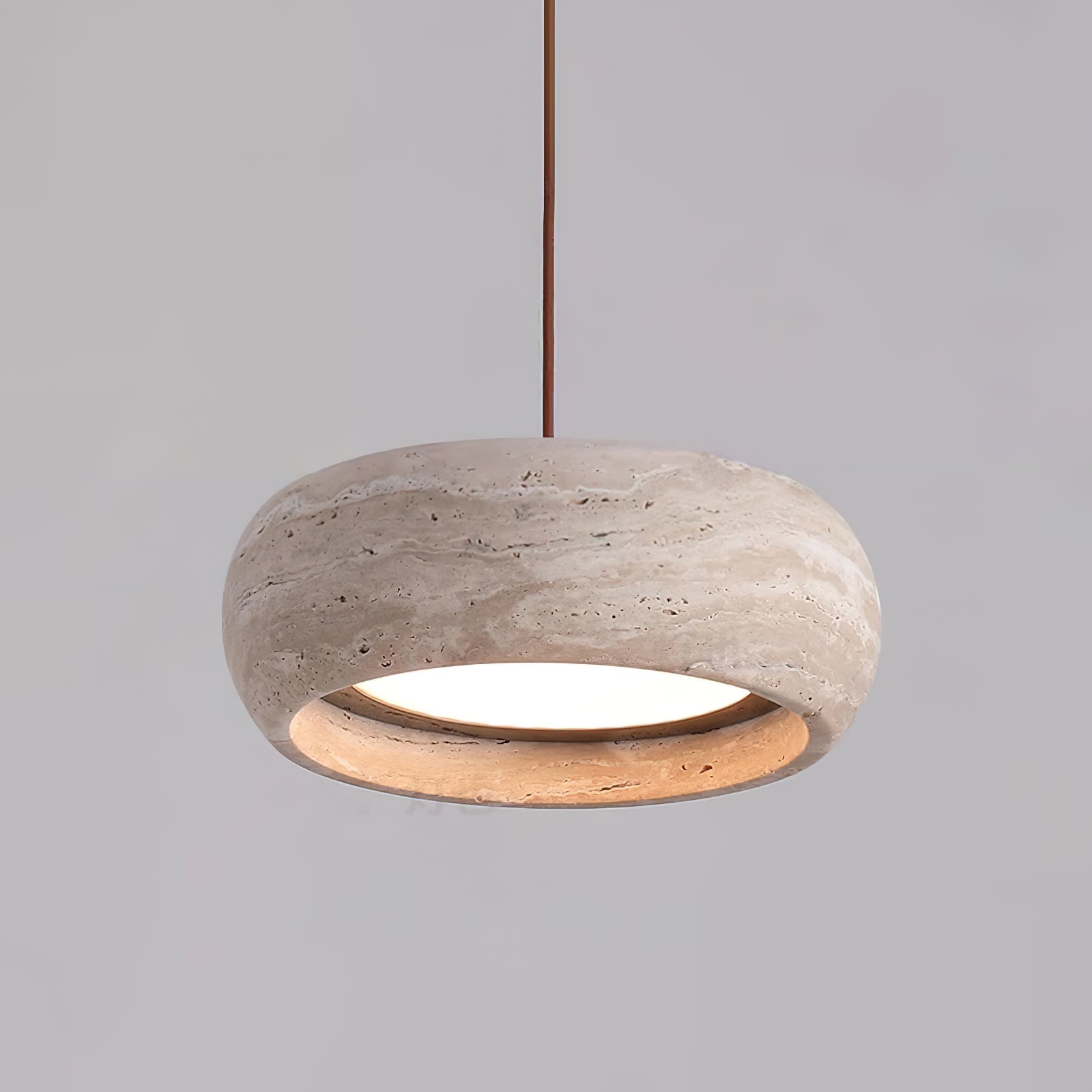 Travertin Trommel Pendelleuchte | Souliia