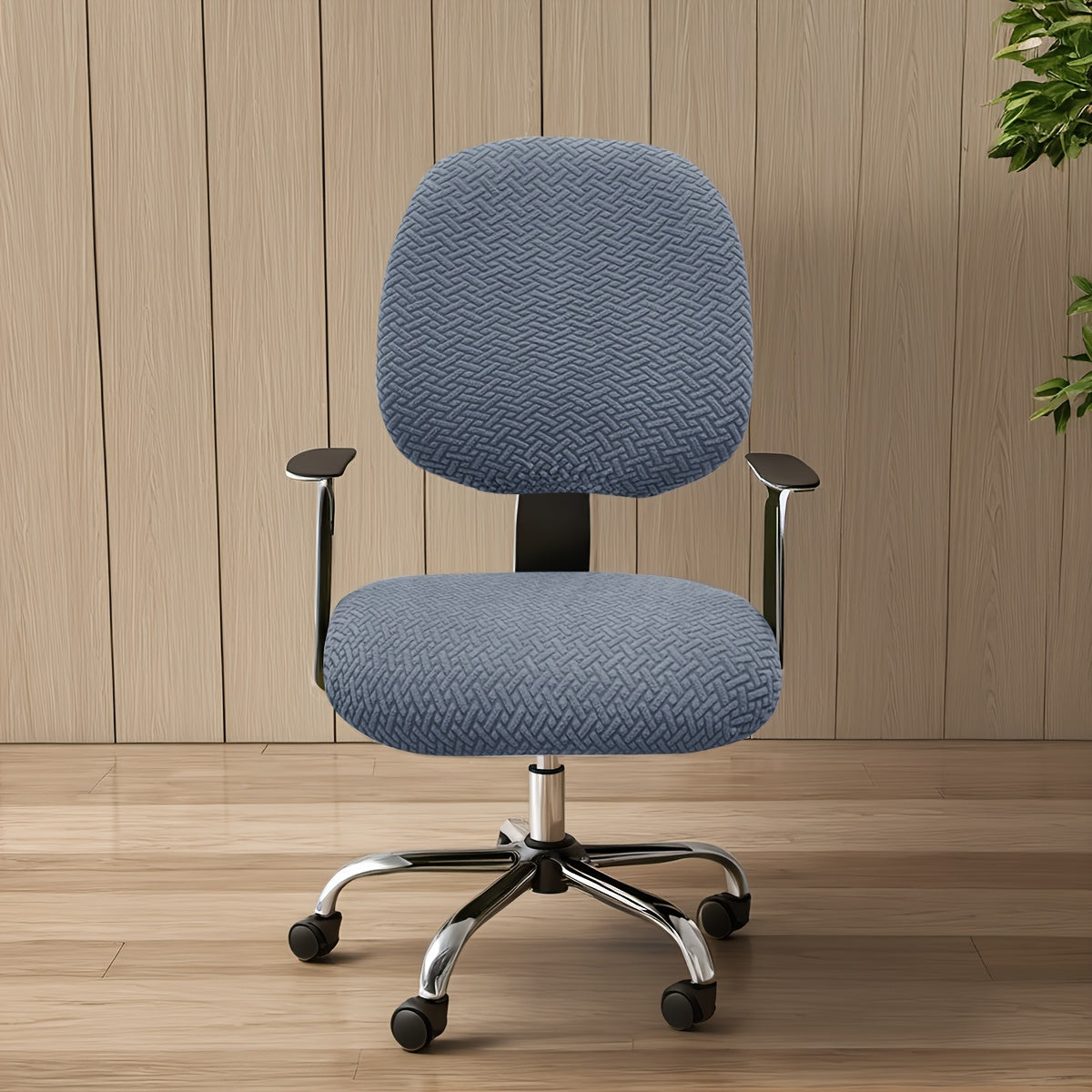 OfficeGuard Elastic Back Cover Set — Secure Elastic Edge, Split Chair Design
