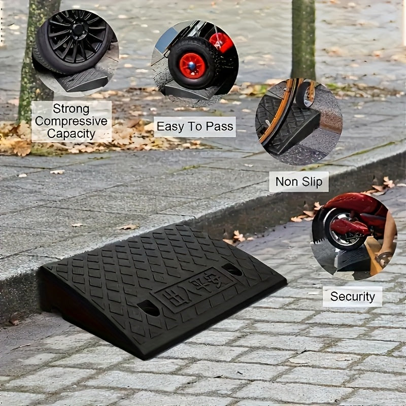 Set of 2 Curb Ramps, 10 cm Height, Made of PE - Souliia