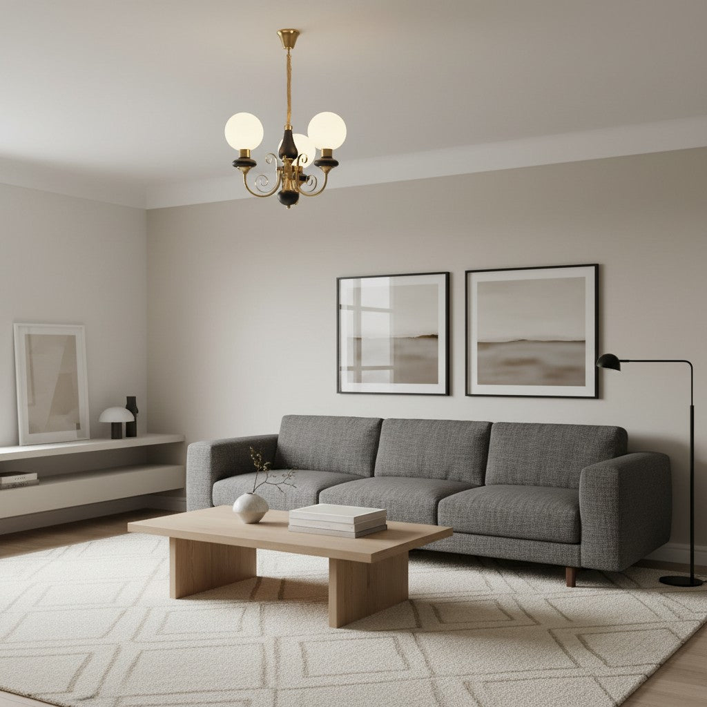 Radiara Modern Luxury Stone Sphere Chandelier Sculptural Layered Design for Living Room and Foyer | Souliia