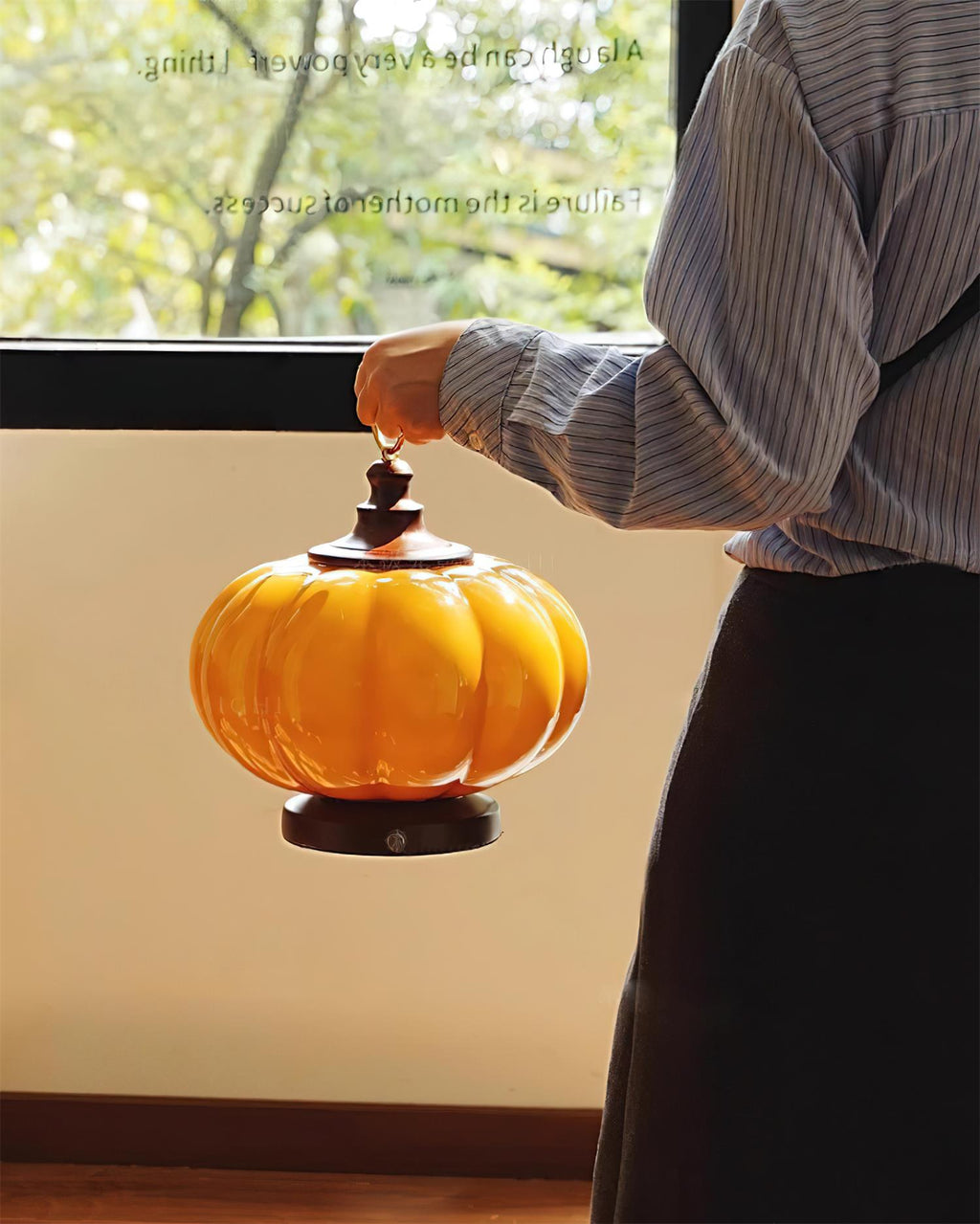 Pumpkin Glass Table Lamp | Souliia