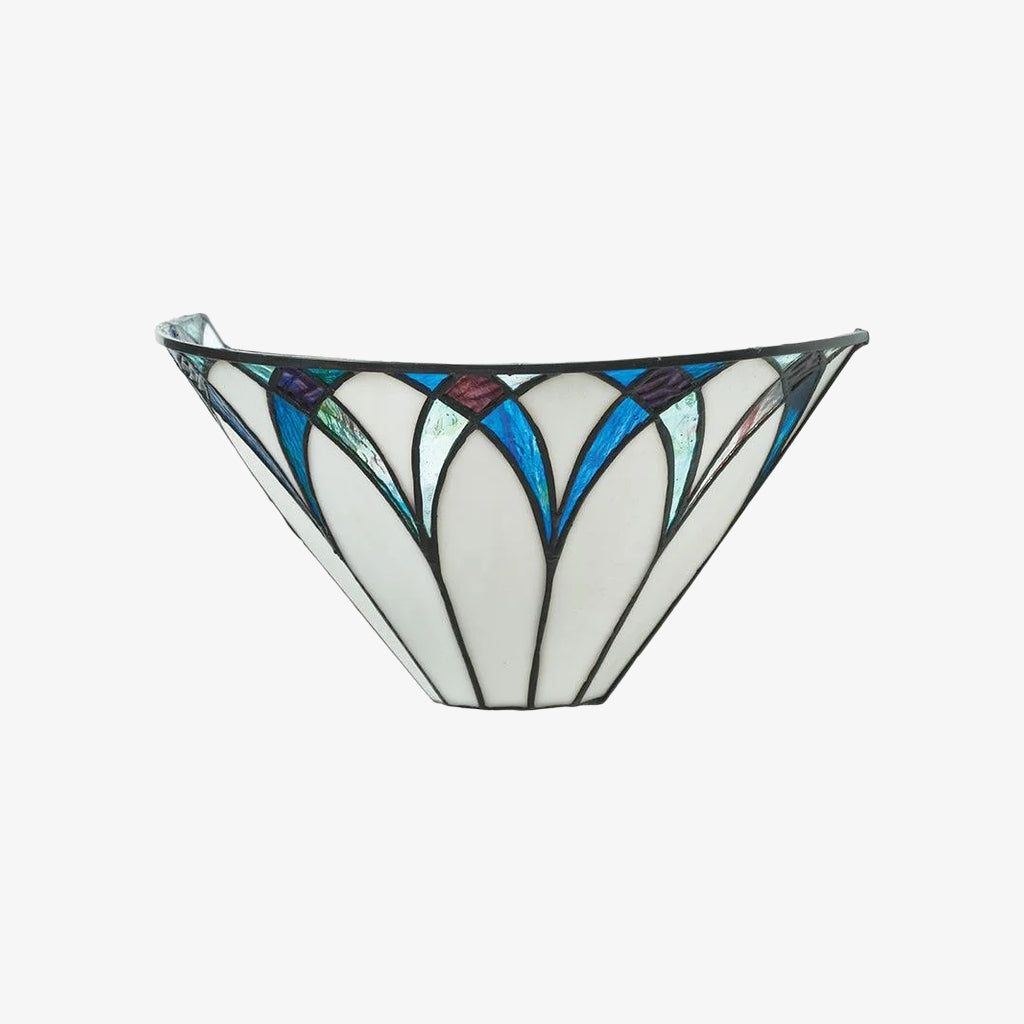 TF Antik inspirierte Buntglas-Wandleuchte mit geometrischem Schirm – Art Deco Stil Wandleuchte für Wohnzimmer und Flure | Souliia