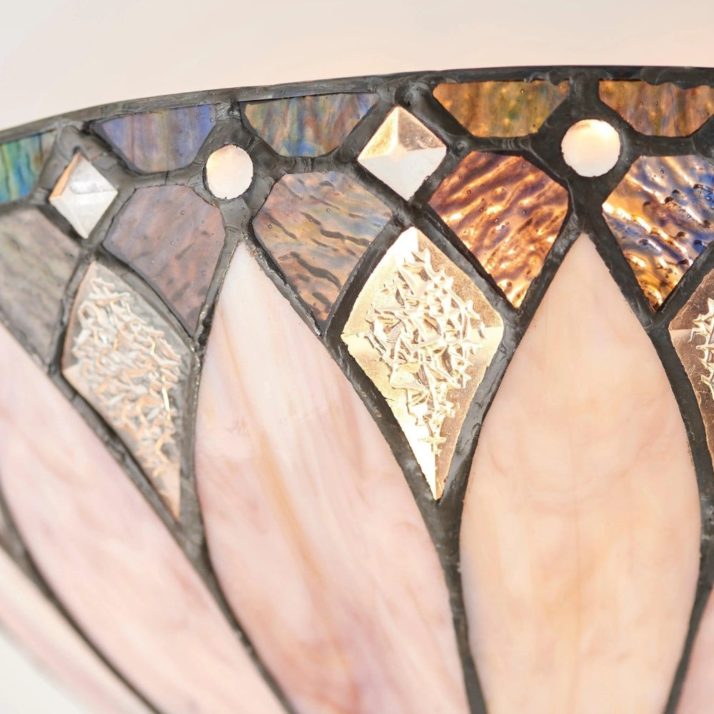 TF Layered Glass and Curved Metal Arm Wall Lamp – Transitional Art Deco Wall Sconce for Bedroom and Entryway | Souliia