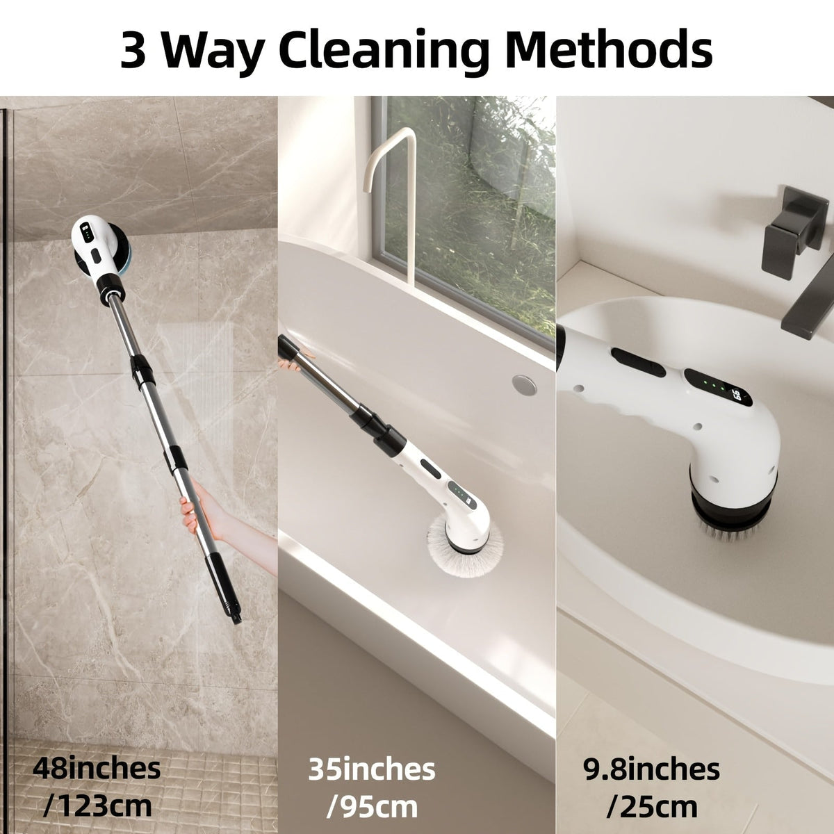 Cleanswift 9-In-1 Power Cleaning Brush Set — 300 RPM, 60-Minute Cordless Runtime, Nine Interchangeable Heads
