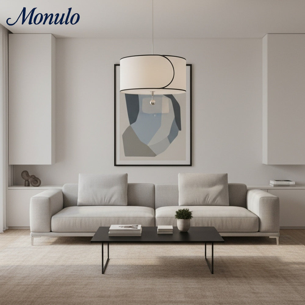 Roven Slim Metal Frame Drum Pendant Classic Transitional Lighting for Living Areas | Souliia