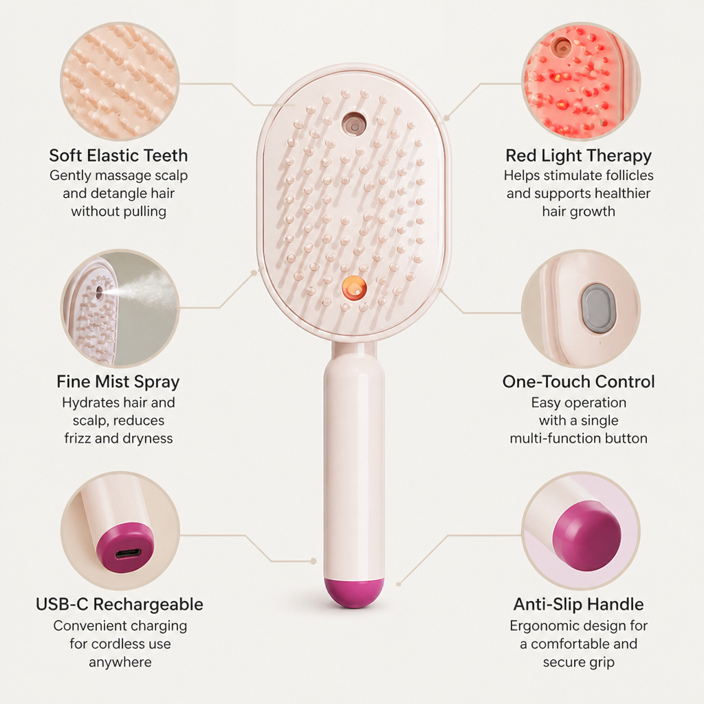 RevitaSilk Scalp Massager Comb — Muuta jokainen veto silkinpehmeiksi, stressittömiksi hiuksiksi - Souliia
