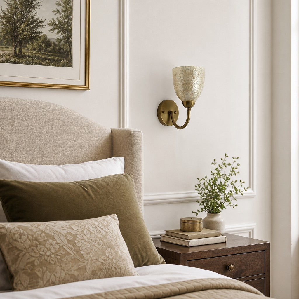 Sculptural Shell Inspired Modern Wall Lamp for Bedside and Living Room | Souliia