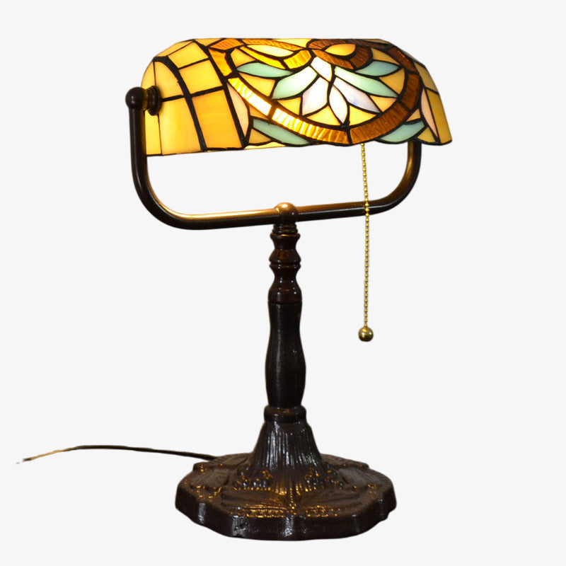 TF Tivanny Floral Stained Glass Desk Lamp - Vintage Table Light for Bedroom Study Living Room | Souliia