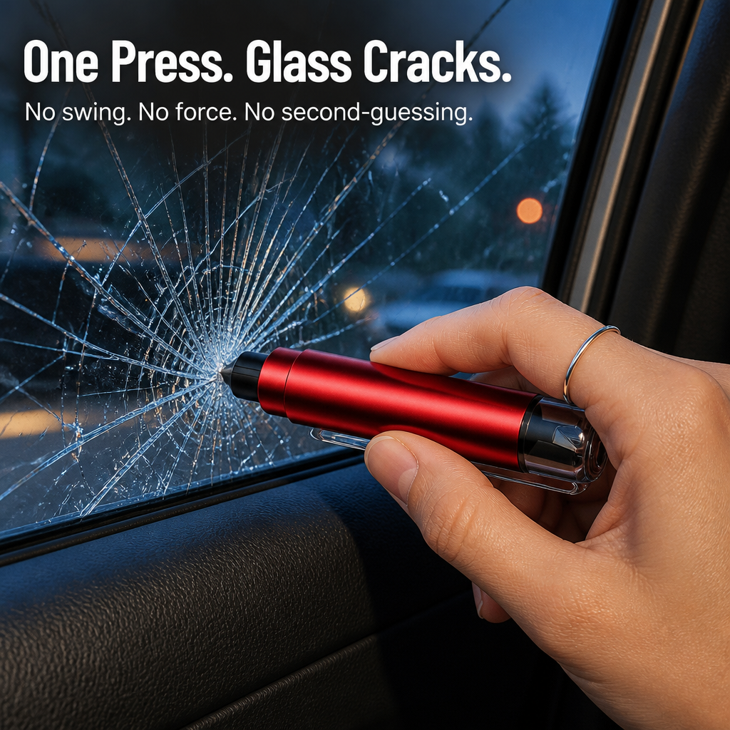 VeroGuard — Press Once to Shatter Glass and Cut Your Seatbelt Free - Souliia