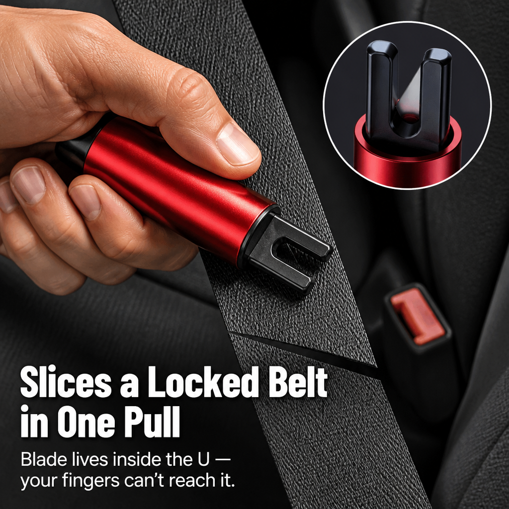 VeroGuard — Press Once to Shatter Glass and Cut Your Seatbelt Free - Souliia