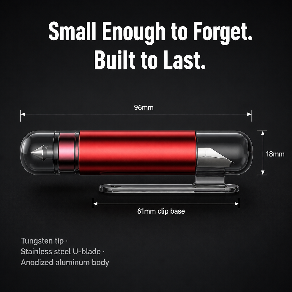 VeroGuard — Press Once to Shatter Glass and Cut Your Seatbelt Free - Souliia
