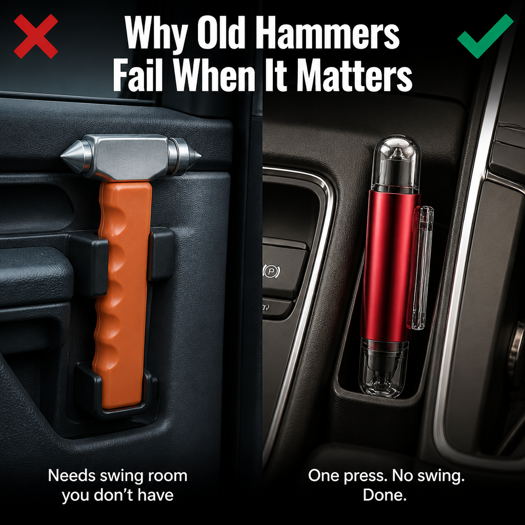 VeroGuard — Press Once to Shatter Glass and Cut Your Seatbelt Free - Souliia