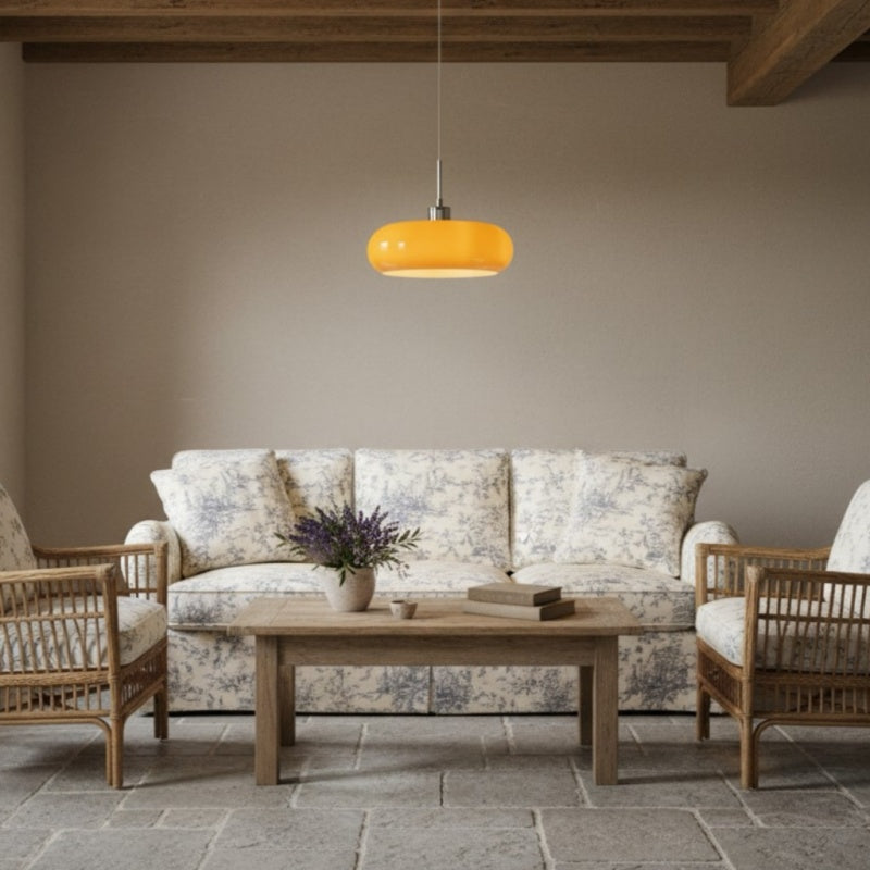 Závěsná lampa Potivus Glow v retro stylu – sochařské závěsné svítidlo do obytných prostor N36 | Souliia