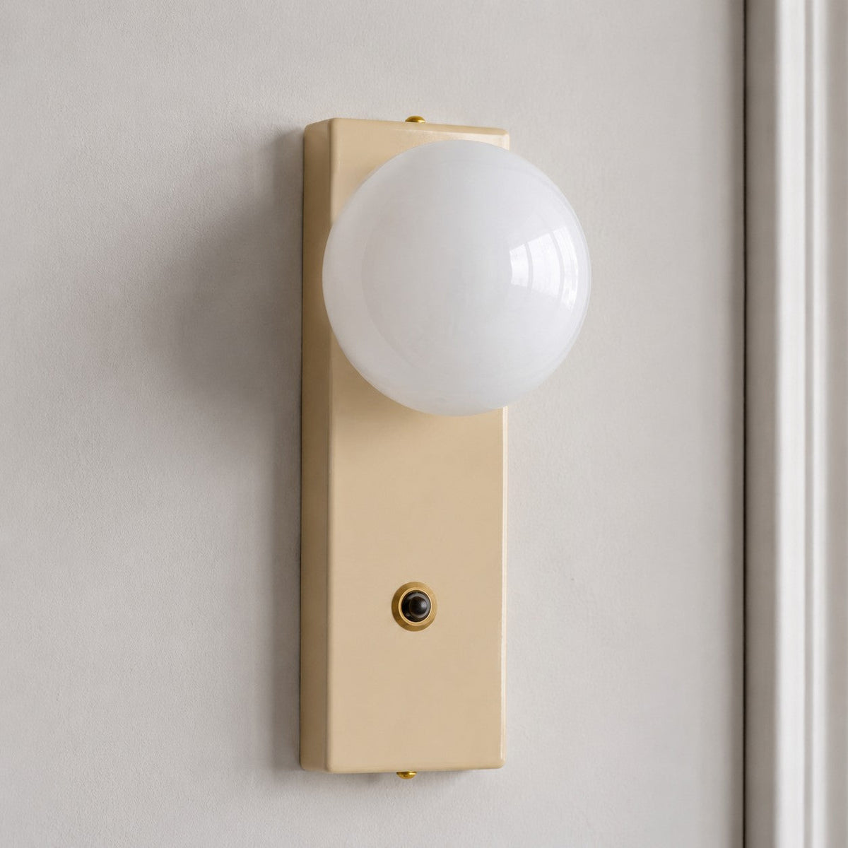 Retro Cream Glass Globe Wall Sconce for Bedrooms | Souliia