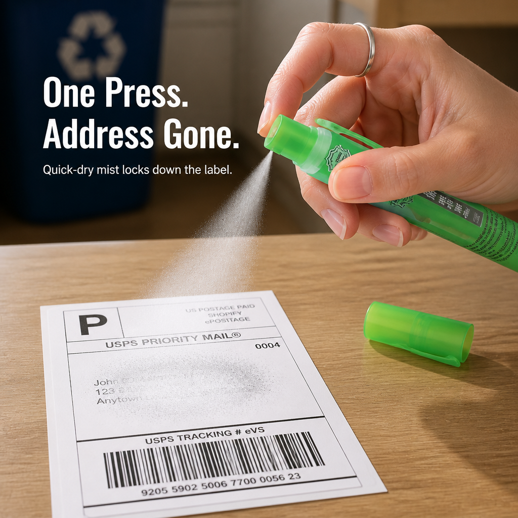 ShieldMark — Spray Names, Addresses & Barcodes Off Any Shipping Label - Souliia