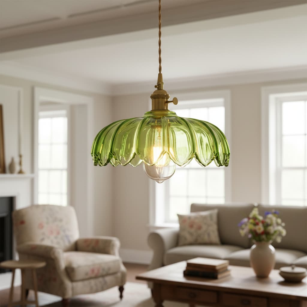 Petalbloom Rustikale Tulpen-Glas-Pendelleuchte – Hängelampe im floralen Knospendesign für den Essbereich N58 | Souliia