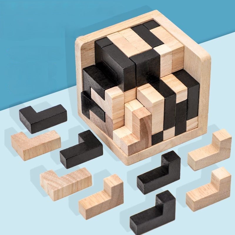 Jeu de puzzle en bois – Aiguisez votre esprit avec des énigmes stimulantes - Souliia