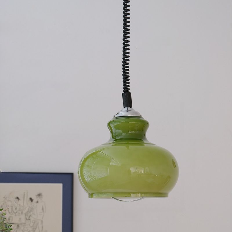 Lunea Nordic Adjustable Retro Cream Glass Pendant Light | Souliia