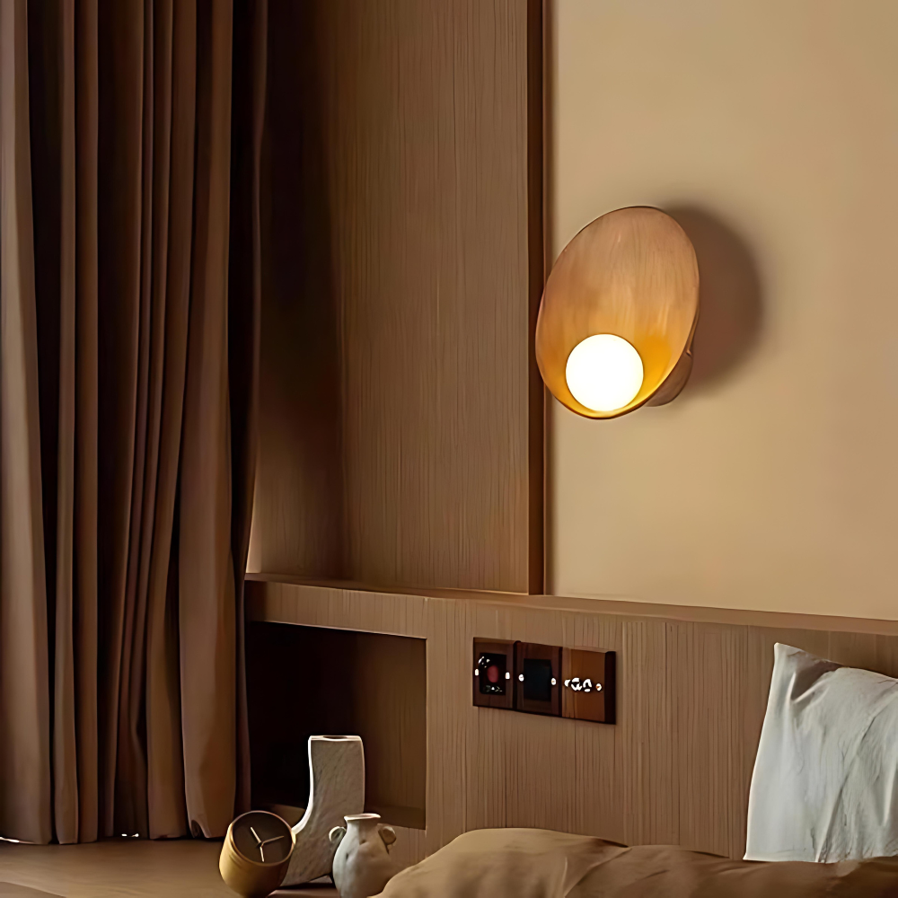 Serenity Modern Resin Japandi Metal Wall Lamp | Souliia