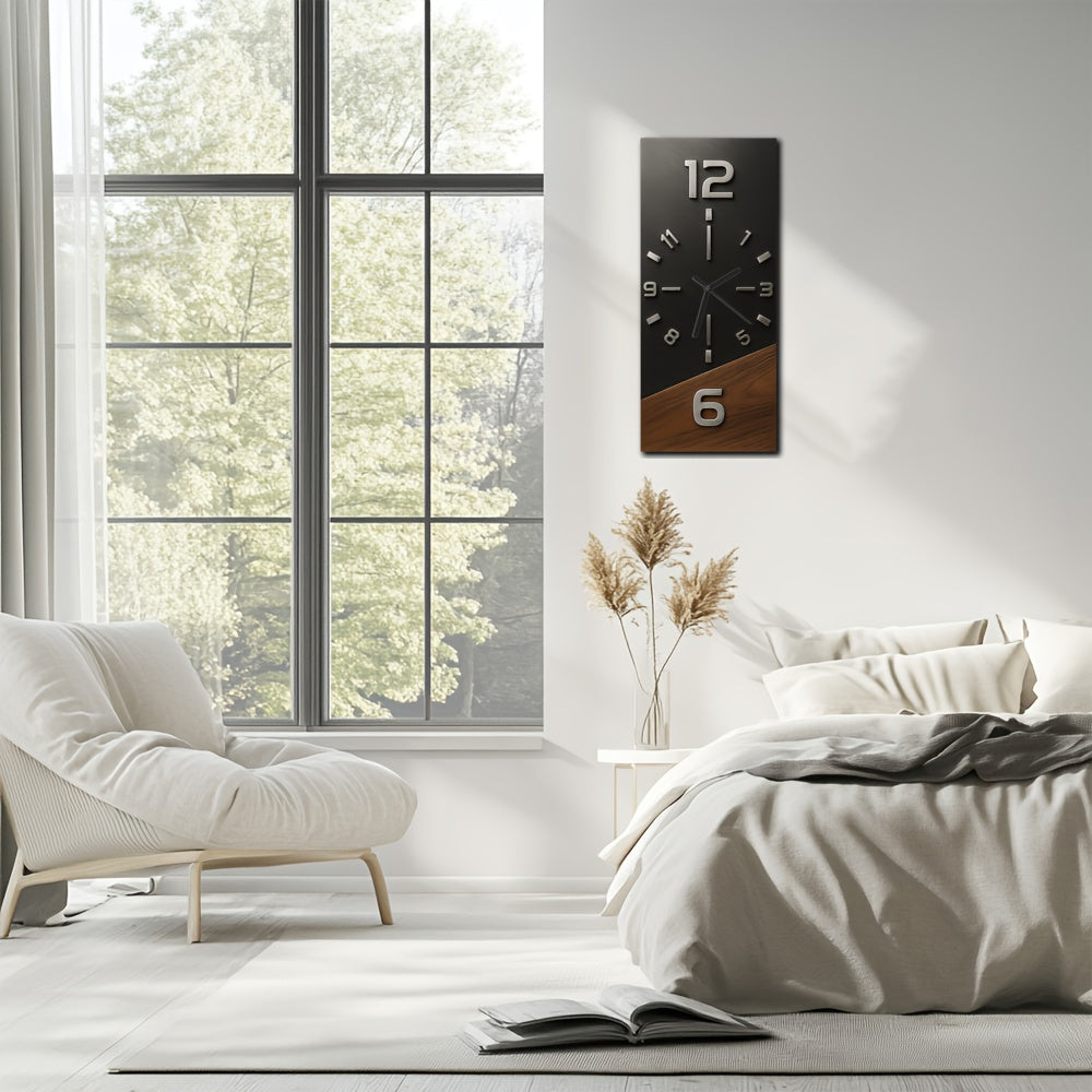 Timberedge Modern Wooden Wall Clock — Bold Contrast Dial