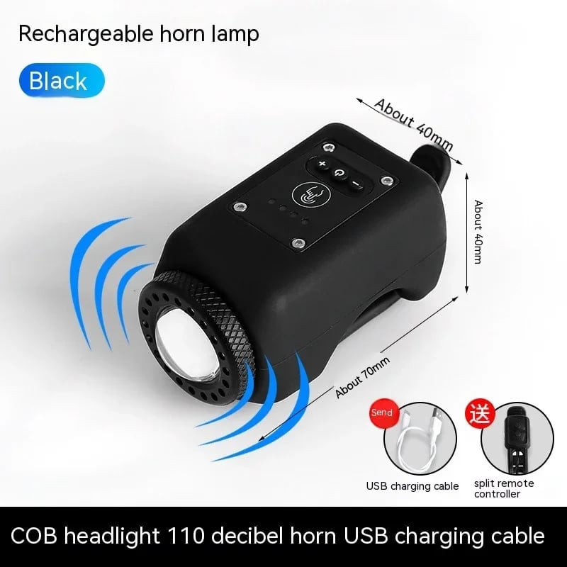 USB Rechargeable Bicycle Light with Built-in Horn - Souliia
