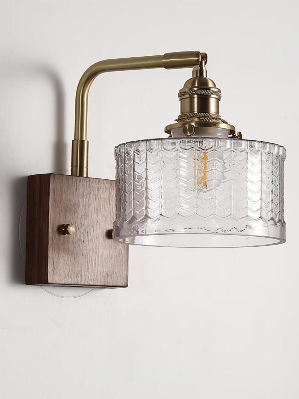 Ripple Glass Wall Sconce – Vintage Style Bedside Accent Light for Bedroom | Souliia