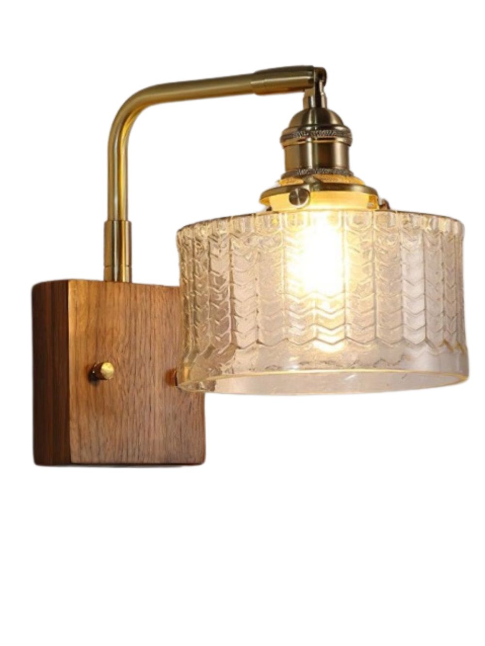 Ripple Glass Wall Sconce – Vintage Style Bedside Accent Light for Bedroom | Souliia