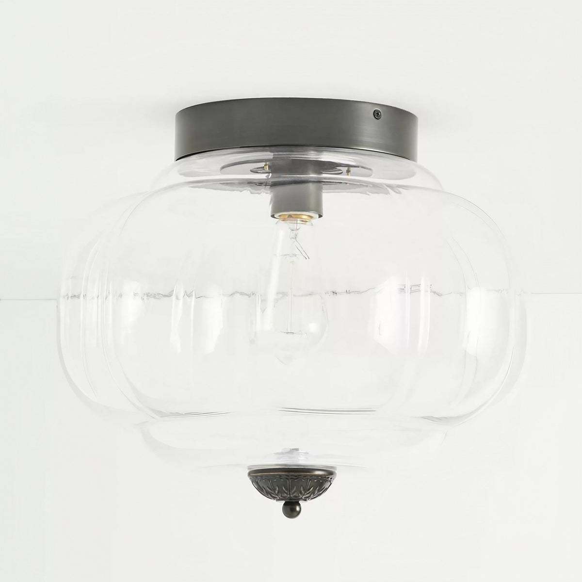 Retro Milk Semi Flush Mount Eloise Ceiling Light | Souliia