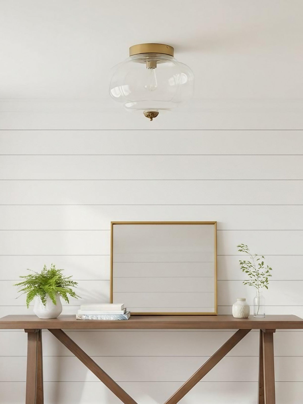 Retro Milk Semi Flush Mount Eloise Ceiling Light | Souliia